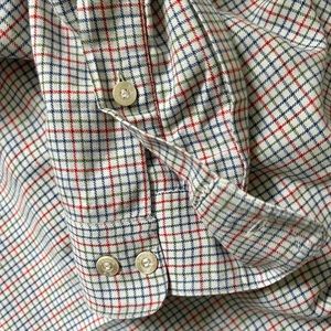 ERMENEGILDO ZELDA Men’s Cotton Long Sleeve Button Front Plaid Oxford Shirt XL